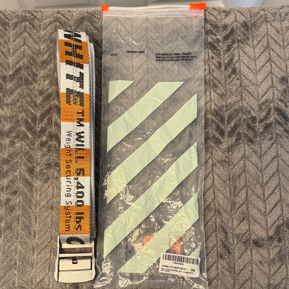 Off-White Industrial Belt in Orange and White - Picture 7 of 8
